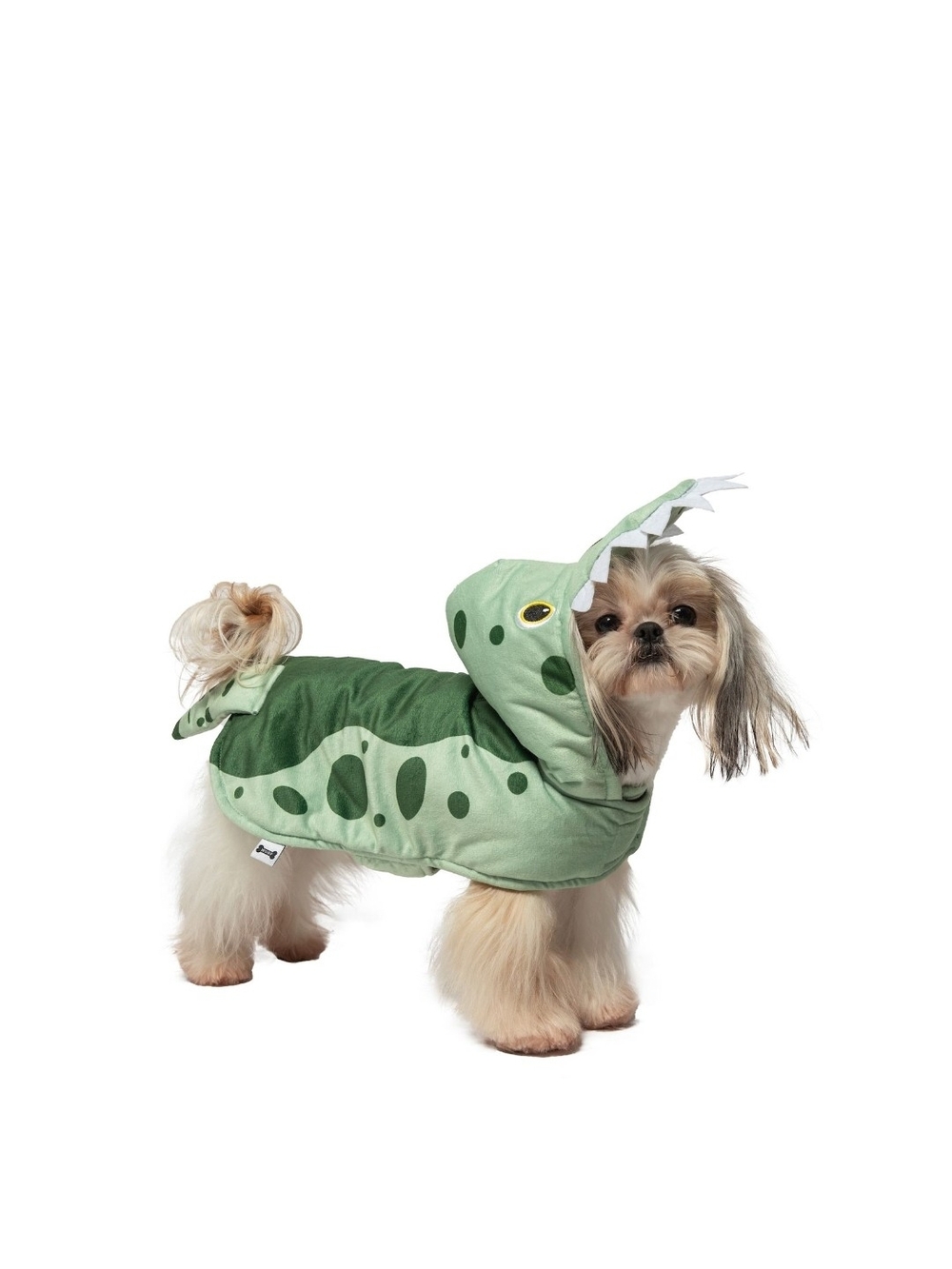 Kohl's Light and Dark Green Dino Hooded Dog Coat